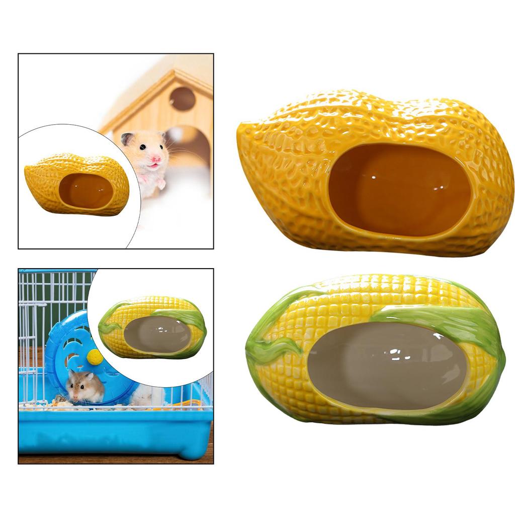 Pottery Hamster House Pet Bed Hideout Hut for Other Small Pet Hamster Gerbil