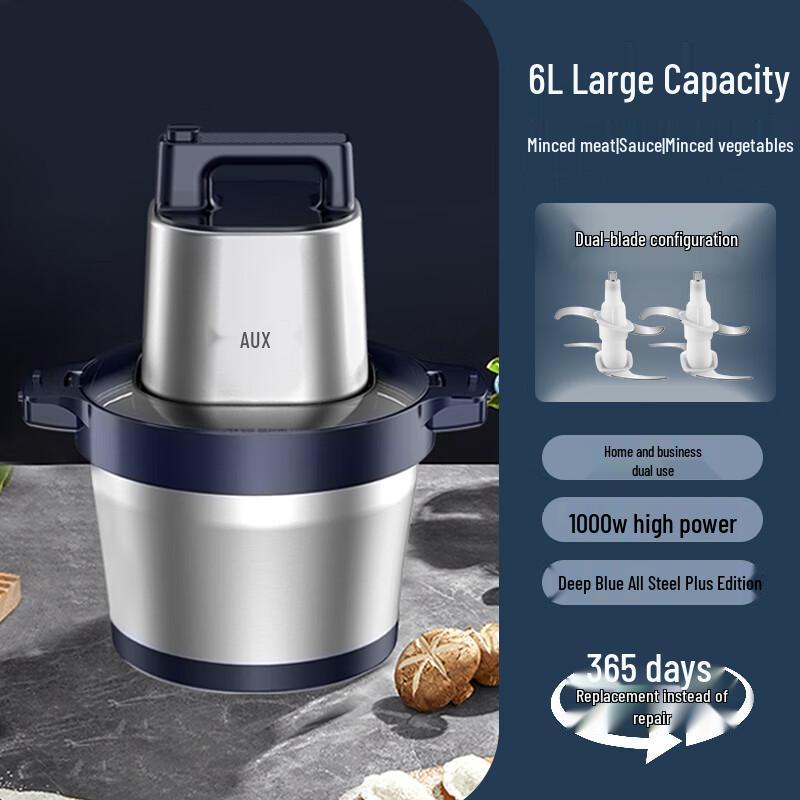 Aux Electric Meat Grinder & Food Processor – Fully Automatic, Multifunctional Blender for Dumpling Filling, Large-Capacity Mincing Machine