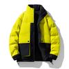 Stand up collar down jacket 2025 winter new thickened warm and cold-resistant contrast splicing work jacket warm trend cotton jacket