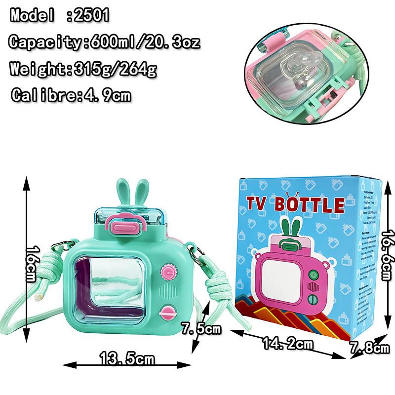 Cartoon Plastic Water Cup With Straw For Kids Outdoor Use Gift For Children