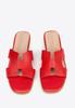 Sandali da donna in pelle a forma di H Wittchen, Rossi, Pelle Naturale