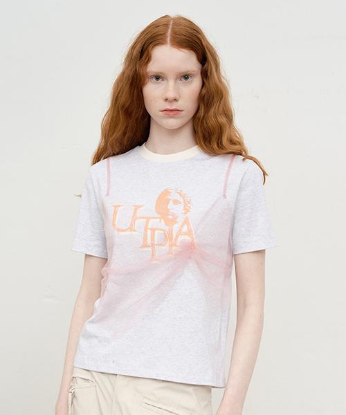 Kirsh Collection Reworked Graphic T-Shirt [Melange Grey] 1