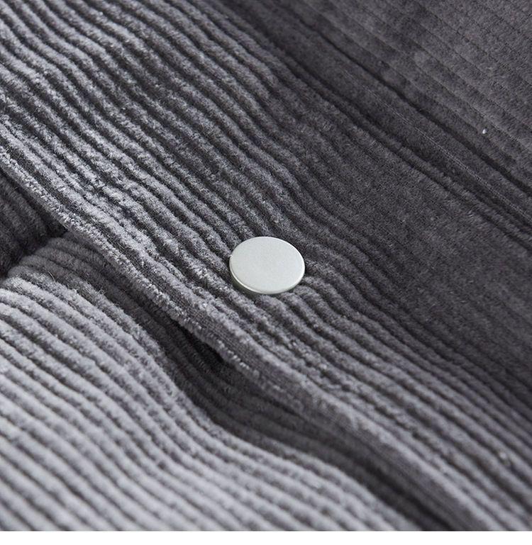 Men's Retro Corduroy Winter Jacket - Thick, Warm, Solid Color, Short Silhouette