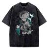 Vintage Washed Hunter X Hunter T-shirt Japan Manga Hisoka Killua Zoldyck Cotton T Shirts Kurapika Short Sleeve Tee Tops