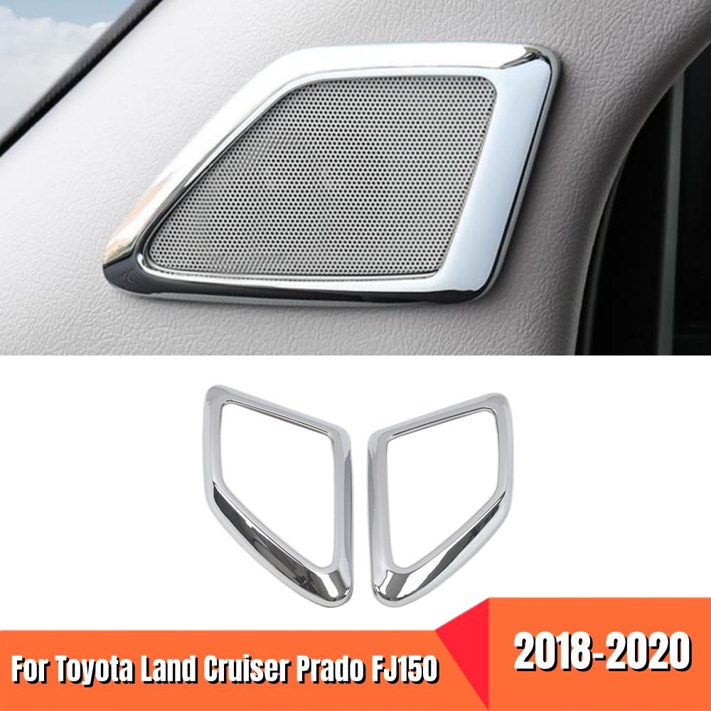 For Toyota Prado 150 Land Cruiser 2018 2019 2020 Accessories Silver Car Interior A-Pillar Door Audio Speaker Cover Trim Frame