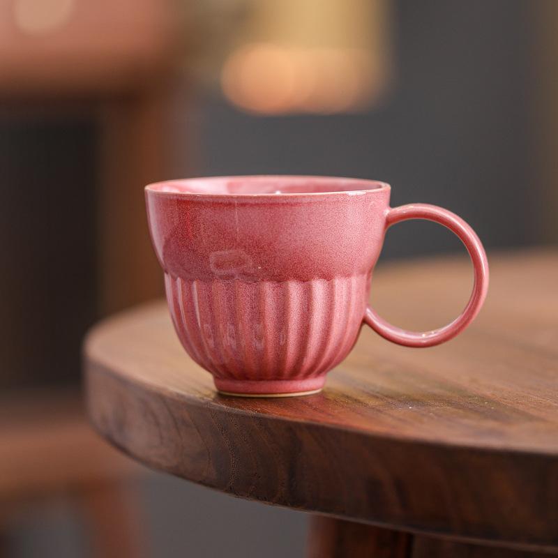 Nordic Ceramic Coffee Cup Latte Latte Flower Afternoon Tea Cup High Value Household Water Cup Mug