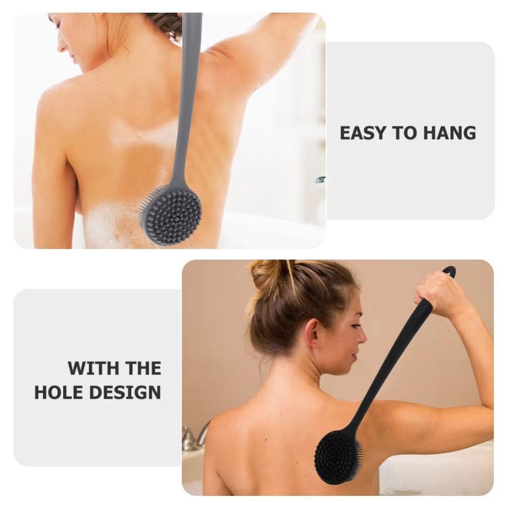 Anti-Slip Bath Soft Back Brush Long Handle Skin Massager Handle Exfoliating Scrubber  Lazy