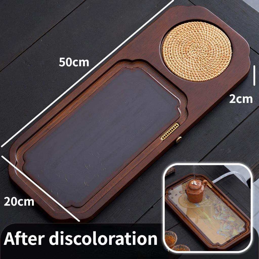 Color Changing Solid Wood Tea Tray Heat Changing Tea Tray Household Small Tea Table