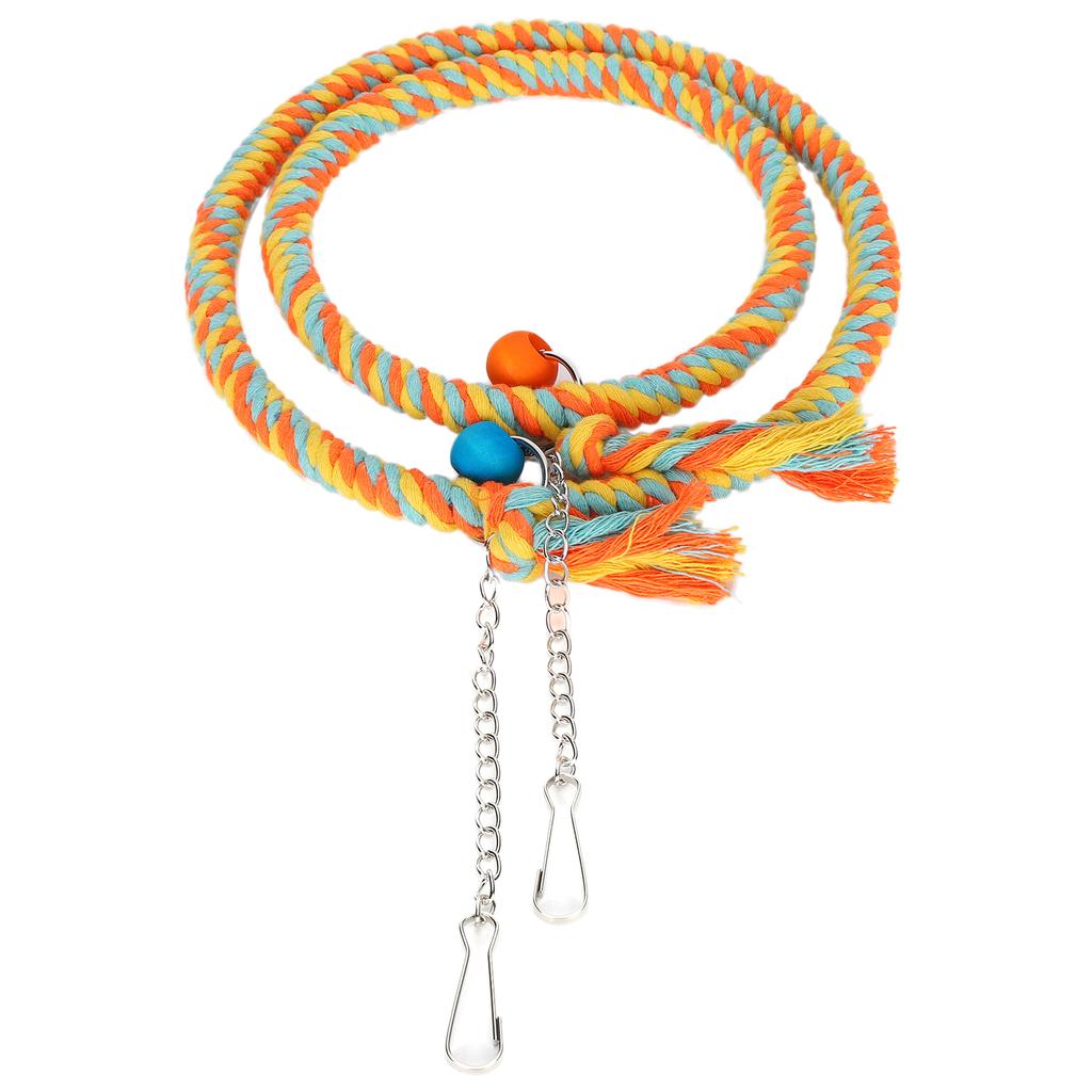 Vogel Schaukelspielzeug Baumwolle Rundes Hängeseil Spielzeug Vogelkäfig Ständer Haustier Zubehör(OrangeGrün )