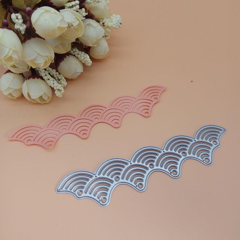 Wellenförmige Spitze Metall Schablone Metall Stanzformen für DIY Scrapbooking Papier Karte Handwerk Prägeformen