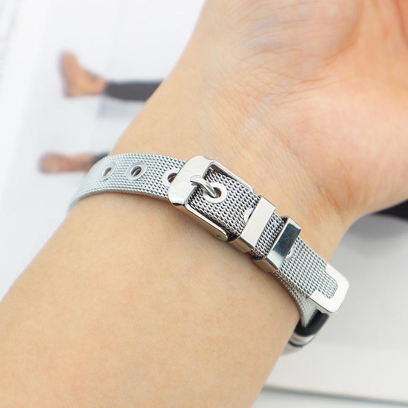 Unisex Titanium Steel Medical Symbol Bracelet - Engravable Fashion Jewelry