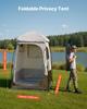 Camping Shower Tent, 1 Room, Foldable Privacy Tent Changing Room with Ground Stakes, Ropes, Carry Bag, and Crossbar, 210D Oxford Fabric with Silver