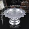 Buddhist-Style Fruit Tray,Alloy Auspicious Engraving Flower Shape Texture Home Cheese Food Plate,Altars Disc Table Decoration