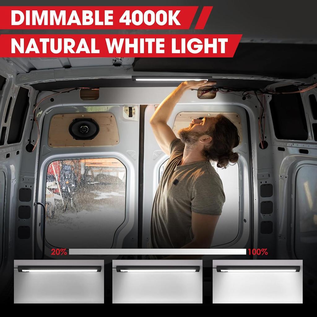 12V LED Light, 12 Volt Light Bar, Enclosed Trailer Lights, LED Light for RV Interior, String Lights for Trailer, Shed, Track, Van, RV(4Pack, 4000K,