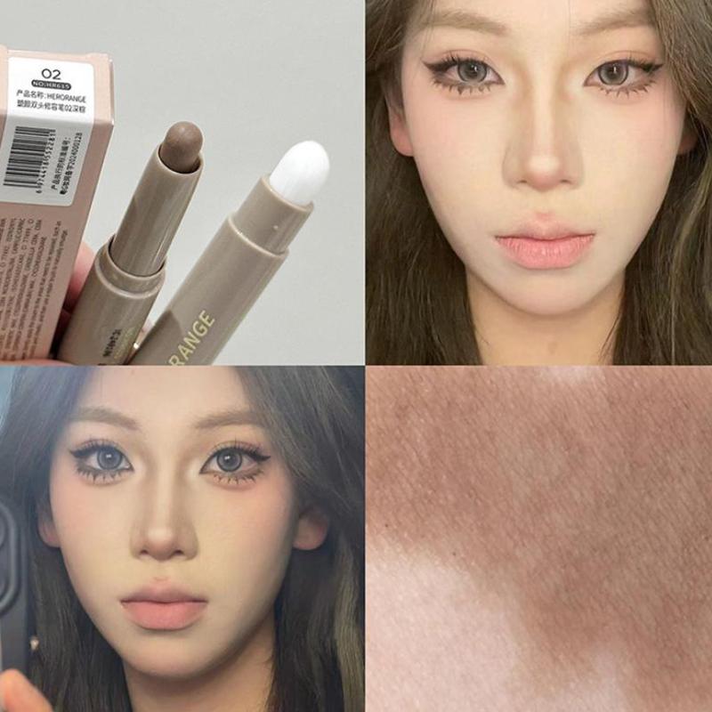 

Highlighting & Bronzer Stick: Long Lasting Corrector With Brush, Brightening Concealer Pen, Nose Shadow, And Contouring темно-коричневого