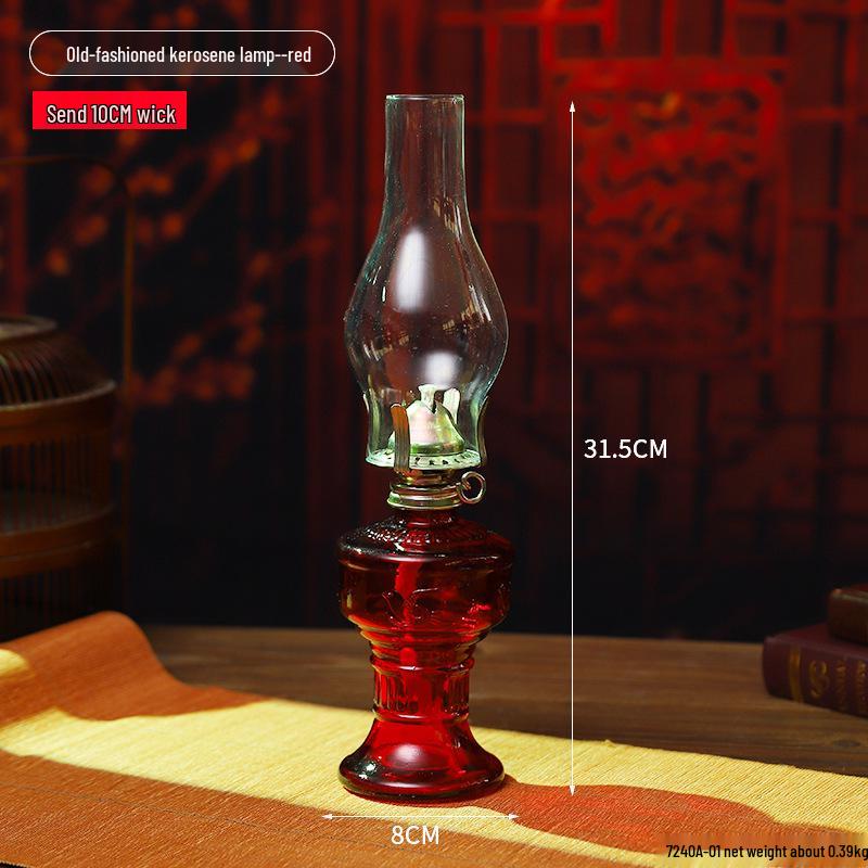 Vintage Wrought Iron Kerosene Camping Lantern - Nostalgic, Decorative Cafe Ornaments & Photo Props