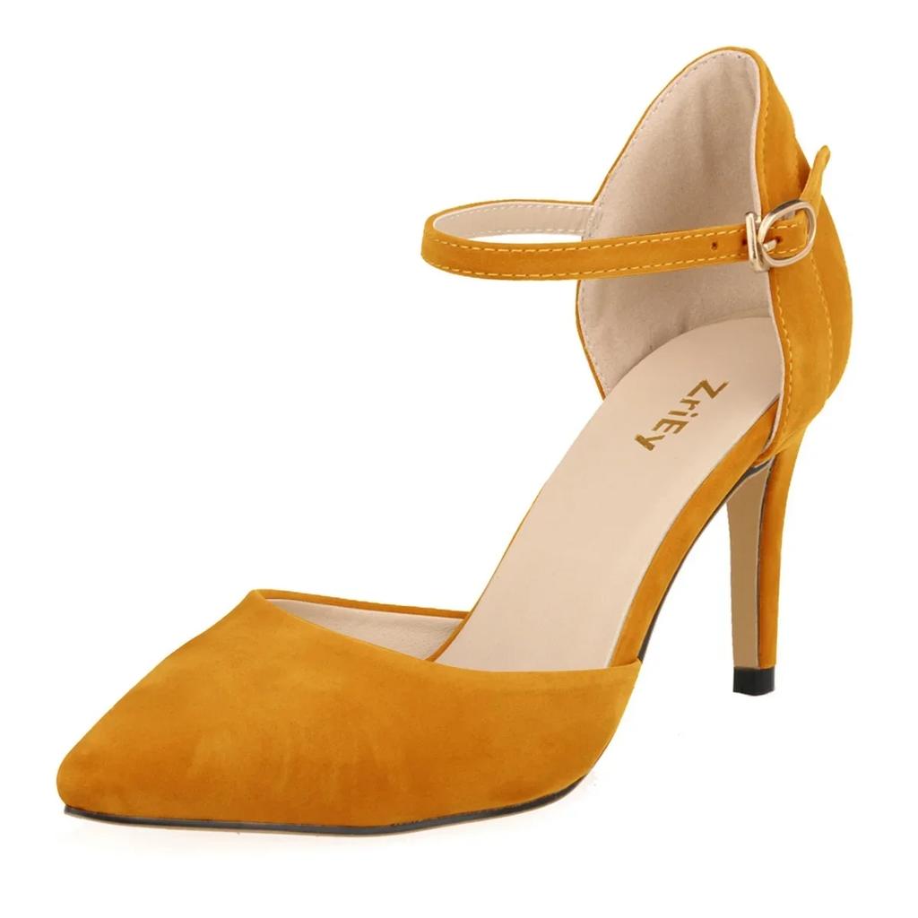 Women Sandals Summer High Heels Classic Elegant Pumps Fashion Red Heeled Woman Ankle Straps Office Party Wedding Shoes Big Size