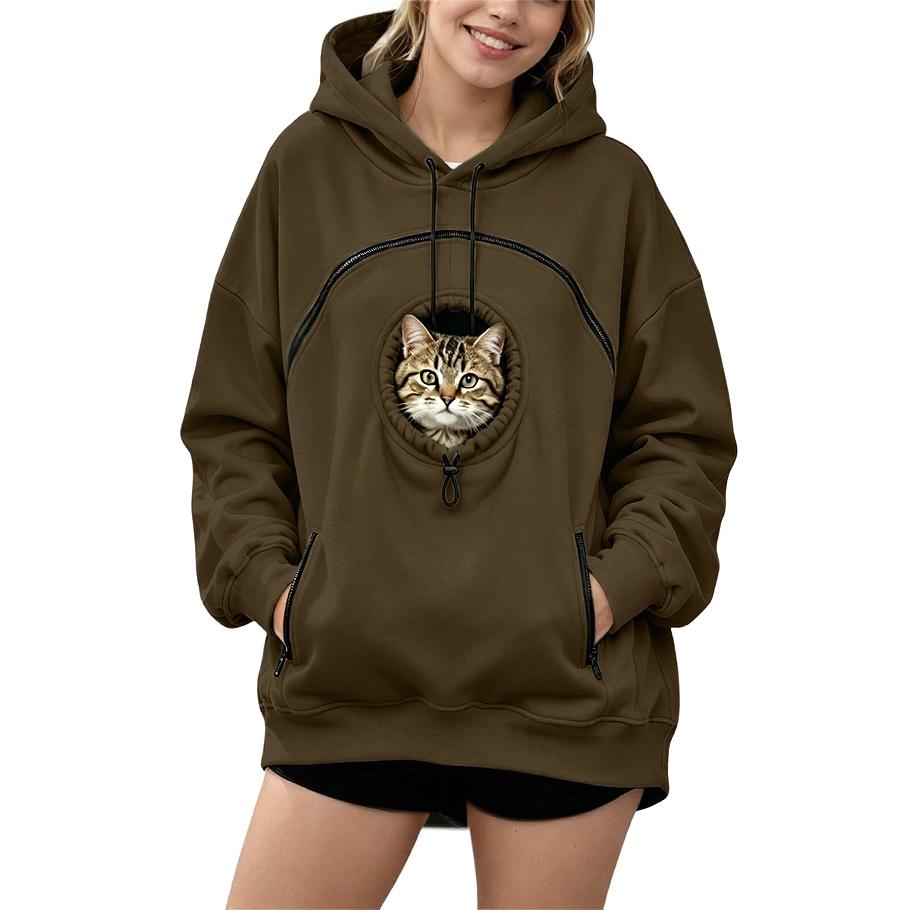 Pet Pouch Hoodie Cat Hoodie Big Size With Pouch Pull Pocket For Dogs Hoodies Front Cats Dogs Carrier Sweatshirts Side Zip Pocket