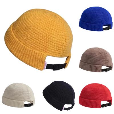 Unisex Herren Gestrickte Hip Hop Mütze Runde Kappe Frauen Beanie Brimless Rolled Caps Geschenk