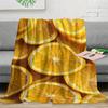 Lemon Pattern Flannel Blanket  Light Soft and Warm Suitable for Sofa Travel Bed  Family or Friends Halloween Christmas