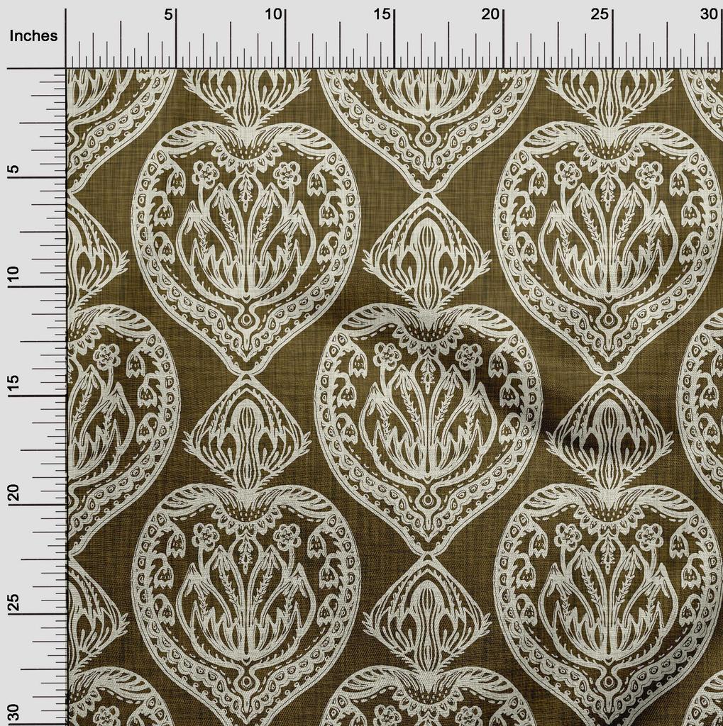 oneOone Cotton Flex Dark Olive Green Fabric Block Sewing Fabric By The Yard Printed Diy Clothing Sewing Supplies 40 Inch