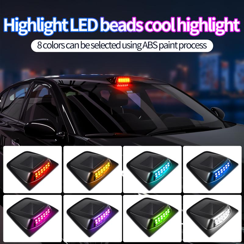 Solar Powered LED Car Roof LiDAR Decorative Cover Light Anti Rear End Collision Warning Flashing Navigation Light