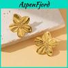 Elegant Vintage Gold Alloy Floral Design Earrings For Women With Geometric Shapes