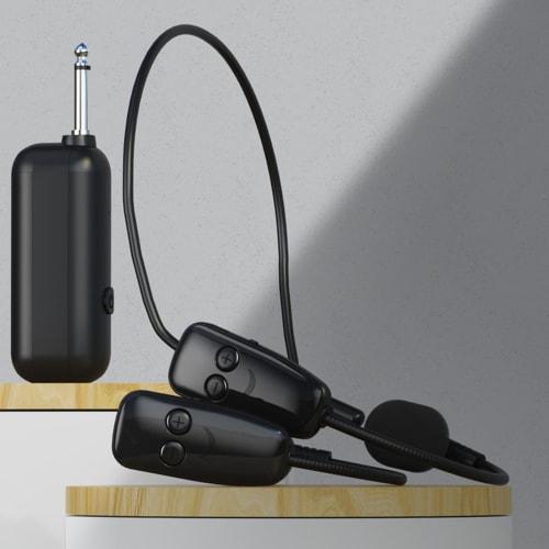 Fitness Headset Microphone, DC3.5V-5.5V Head-Worn & Handheld Wireless Head Microphone, 50M -88dBM Rechargeable Wireless Head Microphone for Audio Ampl