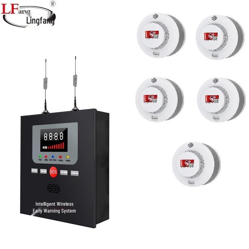 LFang LF-AE79 Wireless 1-to-5 Smoke Detector Fire Alarm System