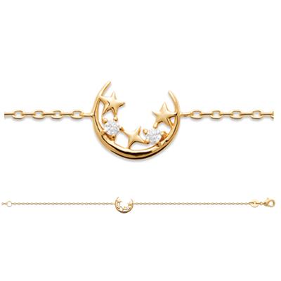 [R7748] - Gold Plated Bracelet 'Cléopatra' White Gold - 11x10 Mm