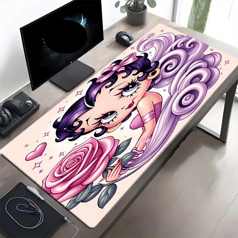 Sexy Doll Print Mouse Pad, Anti‑Slip Desktop keyboard Mat, for PC Laptop Gaming Working Daily Use, Cool Festival Surprise Gift
