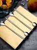 5pcs 304 Stainless Steel Spoons Ice Cream Spoons Long Handle Coffee Spoons Stirring Spoons Kitchen Utensils