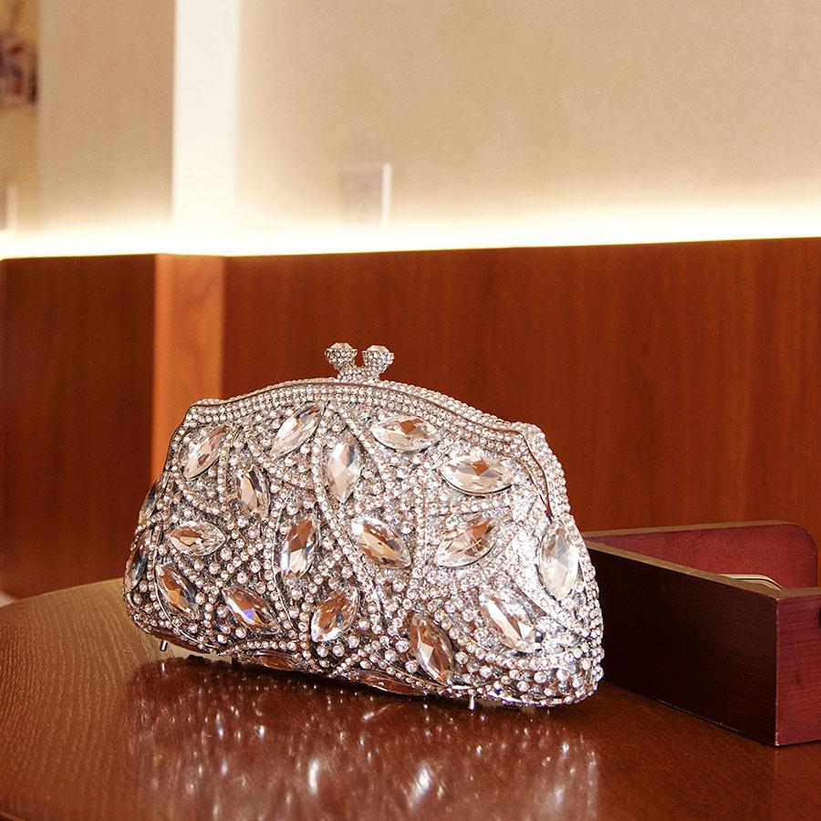 

Luxury Multicolor Crystal Clutch Purse Lady Evening Bags Women Metal Box Minaudiere Wedding Party Dinner Bags Diamond Handbag