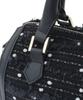 Maison de FLEUR LINTON Tweed Mini Boston Black 2-Way Bag, Women's,