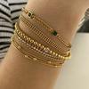Fashionable Stainless Steel Plated Multi Layer Stackable Bracelet Elegant Versatile Jewelry for Women
