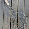 Griglia Doppia Barbecue Rotonda 30 cm in Acciaio Cromato con Manico in Legno