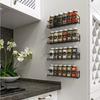 4Pcs Spice Rack Wall Mount Space Upgrade of Bolded Saving Spice Organizer for Spice Jars and SeasoningsScrew or Adhesive Hangin