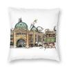 Melbourne Tram Flinders Street Square Pillowcase Polyester Linen Velvet Pattern Decorative Pillow Case Room Cushion Cover
