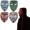 Ohromující LED maska na Halloween s designem V jako Vendeta Anonymous