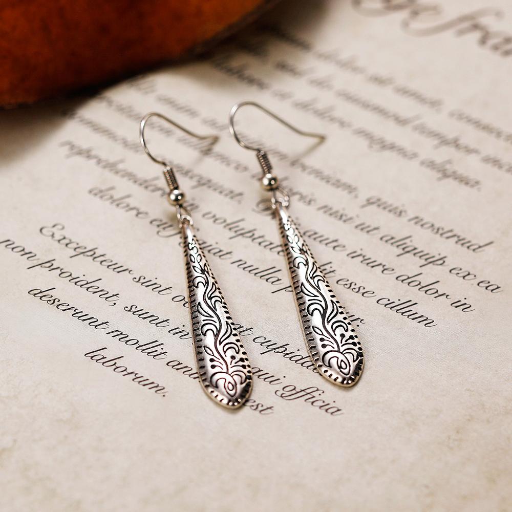 Huitan Creative Sword Shaped Drop Earrings for Women Vintage Black  Color Cool Pendant Dangle Earrings Unique Ear Jewelry