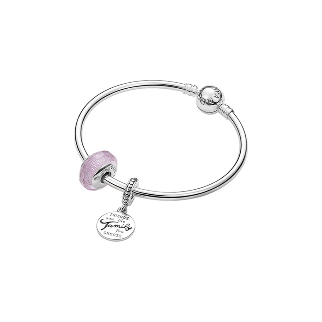 Pandora 925 Sterling Silver Bangles Women's Pink ZT-0046