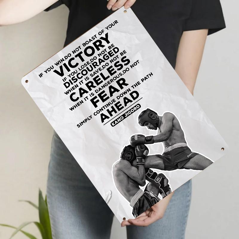 

Inspirational Martial Arts Metal Wall Art Gym Training Room Decor Motivational Quote Boxing Fighting Poster 20x30cm（7.8x11.8inch）