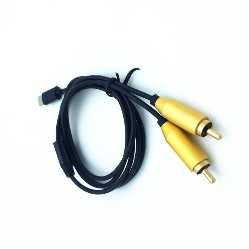 Doppel-Cinch-Stecker auf Typ-C-USB-C-Signal-Video-AV-Audiokabel-Leitungskabel-Anschluss