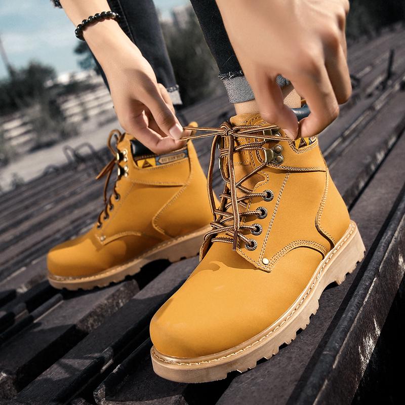 Men Genuine Leather Winter Ankle Women Tactical Trekking Snow Yellow Designer Tactical Boots Outdoor for Men Work Shoes Sneakers