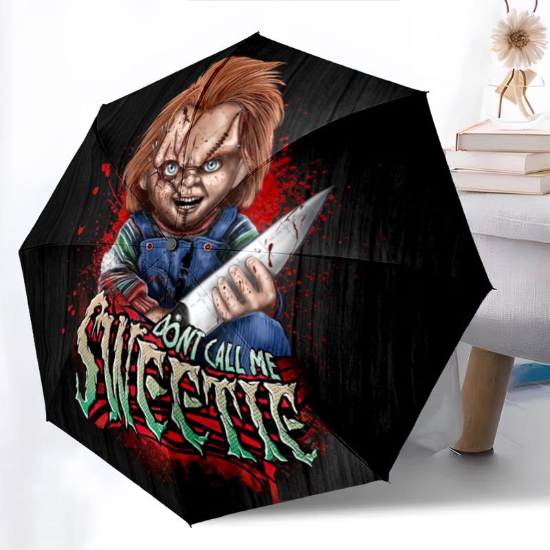 Chainsaw Horror: Evil Folding Umbrella Durable Travel Travel Umbrella Printing