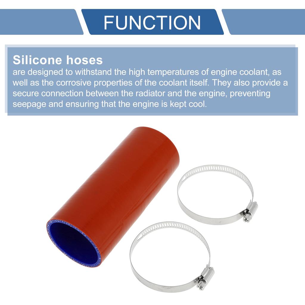 X AUTOHAUX Silicone Hose, Silicone Tube, Intercooler, Turbo, Intake Pipe, Red, Length 5.9 inches