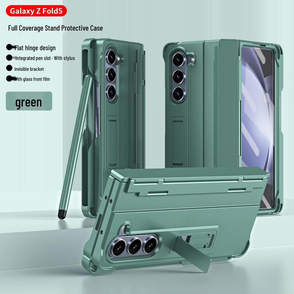 Compatible Samsung Z Fold 8 Protective Case with Film, Pen Holder, and Full Hinge Coverage