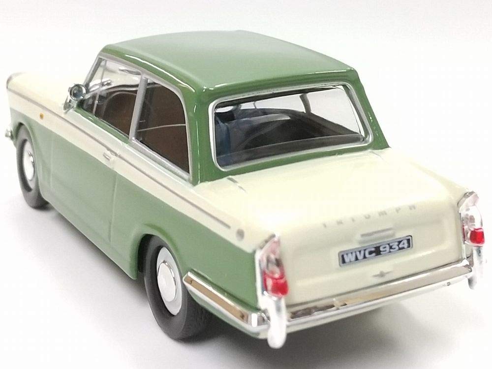 scale diecast model Triumph Herald 1200 in green and cream HONGWELL/Cararama 1/43 car,