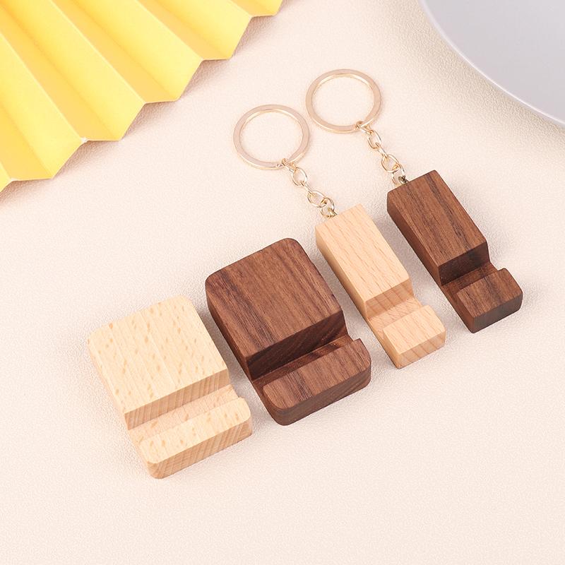 1 Pezzo Semplice Universale Portatile Legno Massello Supporti per Cellulare Portachiavi Supporto da Scrivania Holder Per Telefono Cellulare Accessori per la Casa
