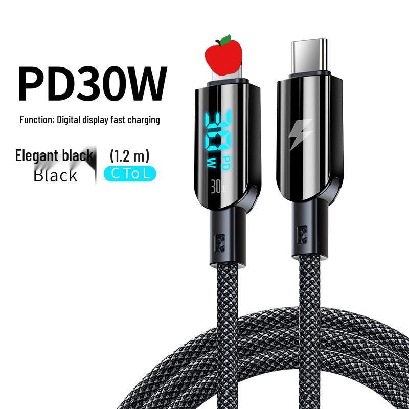100W Digital Display Type-C Fast Charging Cable, Compatible with Huawei, Honor, Oppo, and Xiaomi (6A)